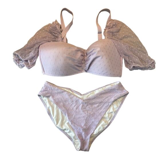 GABIFRESH X SWIMSUITS FOR ALL MESH OVERLAY LILAC BIKINI 16-/18/E/F PLUS - Picture 2 of 8
